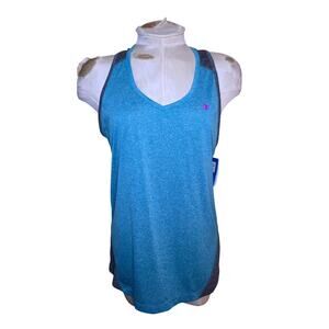 Champion PowerTrain Vapor‎ Women's Size L Blue Racer Back Athletic Tank Top NWT